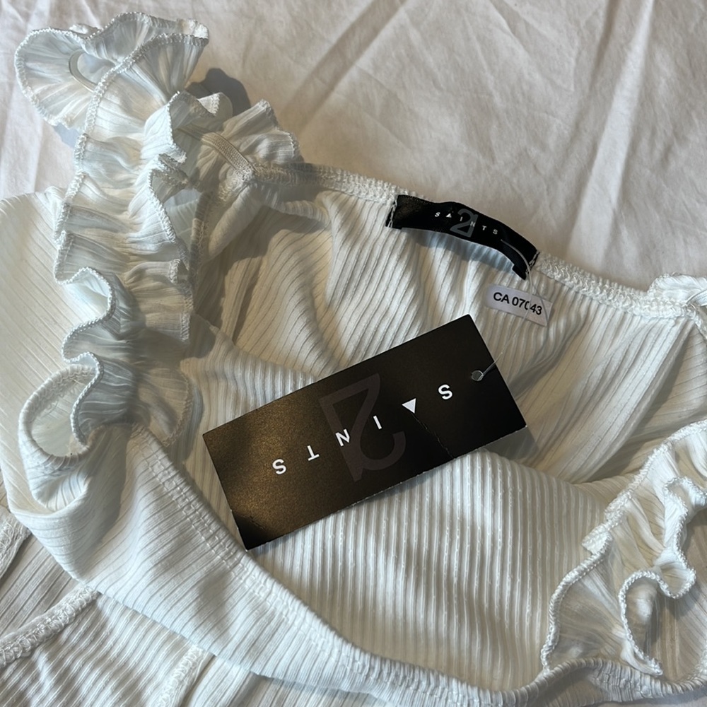 All Saints White Ribbed Bodysuit - Picture 4 of 4